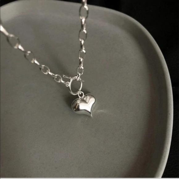 “ 20 “ NEW 925 STERLING SILVER HEART LINK CHAIN NECKLACE - Picture 5 of 5